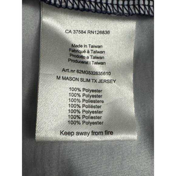 J Lindenberg Polo Mason Slim Jersey Men’s Short Sleeve Golf Shirt Large Blue - Picture 8 of 9